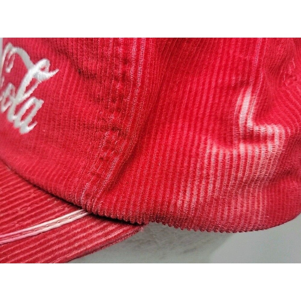 Vintage 70s 80s Coca Cola Corduroy Promo Hat Coke Soda Drink Trucker YA Headwear - Picture 4 of 9
